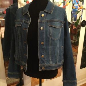 Jones New York Cropped Jean Jacket size L